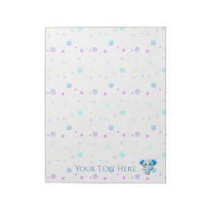 Bloco De Notas Lindo Menino Elefante Azul