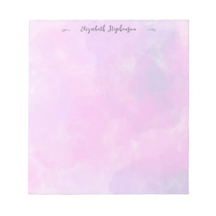 Bloco De Notas Lindo nome personalizado em aquarela feminina cor-