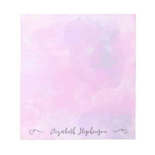 Bloco De Notas Lindo nome personalizado feminino em aquarela rosa
