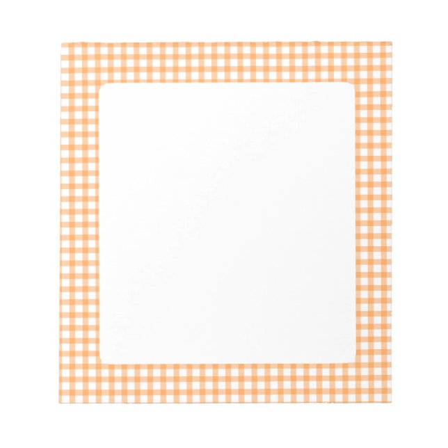 Bloco De Notas Lindo padrão xadrez laranja gingado retrô (Frente)