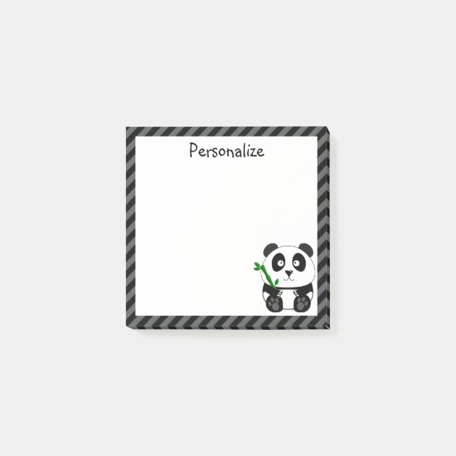 Bloco De Notas Lindo Panda Preto e Branco (Frente)