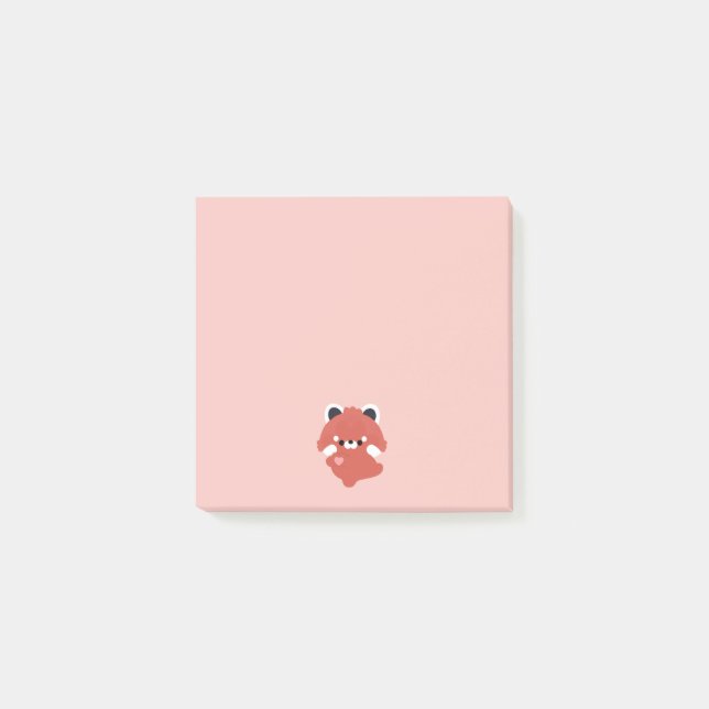 Bloco De Notas Lindo Panda Vermelho do Amor (Frente)