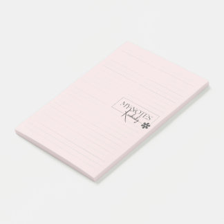 Bloco De Notas Lindo Simples Moderno Rosa Personalizado Linado