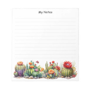 Bloco De Notas Lindos Cactos Flores