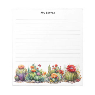 Bloco De Notas Lindos Cactos Flores