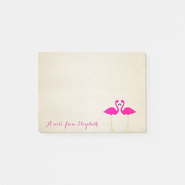 Bloco De Notas Lindos Flamingos Elegantes e Fofos (Frente)