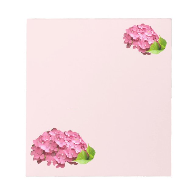 Bloco de Notas Lindos Hydrangeas Rosa (Frente)