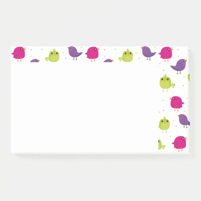 Bloco De Notas Lindos pássaros coloridos   (Frente)
