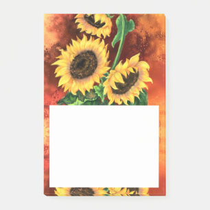 Bloco De Notas Lindos Três Girassóis - Pintura
