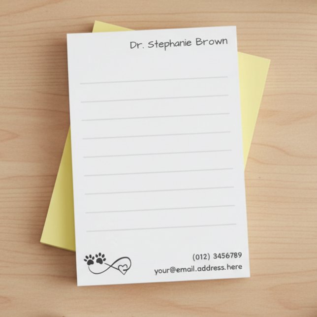 Bloco De Notas Lined Large 4"x6" Notes for Veterinarians (Professional, practical, and full of heart. Post-it Notes perfect for anyone who loves pets! 🐾❤️)