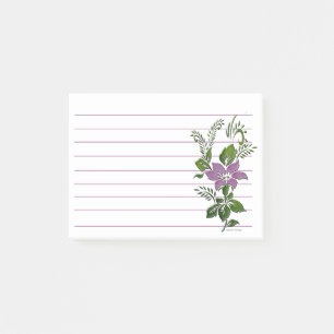 Bloco De Notas Linha floral roxa