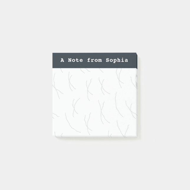 Bloco De Notas Linhas Abstratas e Esboçadas Personalizadas em Car (Frente)
