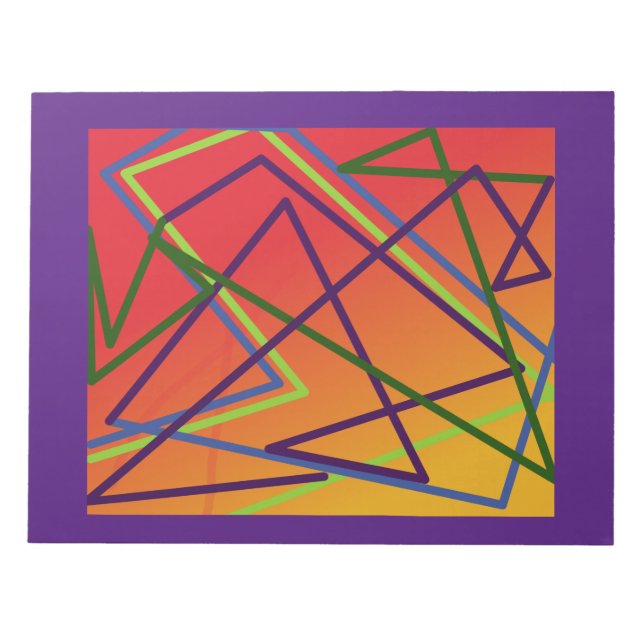 Bloco De Notas Linhas brilhantes na design branca e branca vermel (Frente)