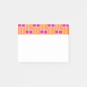 Bloco De Notas Linhas Laranja e Caixas Rosa