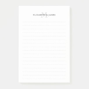 Bloco De Notas Linhas Pontas Simples de Casal Letra Inicial Monog