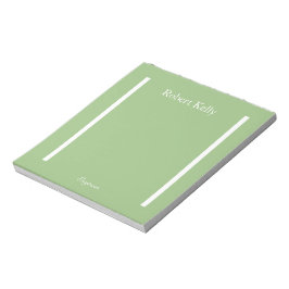 Bloco De Notas Linhas verdes e brancas de sábado personalizado