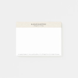 Bloco De Notas Lino Bege Claro Simples Tipografia Preta