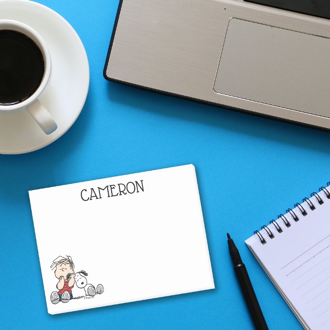 Bloco De Notas Linus confortado com o ouvido de Snoopy (Criador carregado)