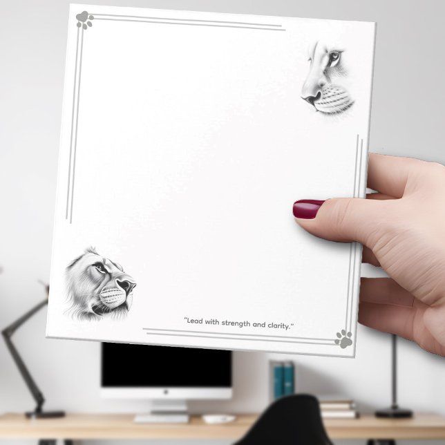 Bloco De Notas Lion Lioness Lead with Strength & Clarity (Criador carregado)