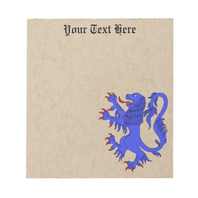 Bloco De Notas Lion Rampant Azure (Frente)