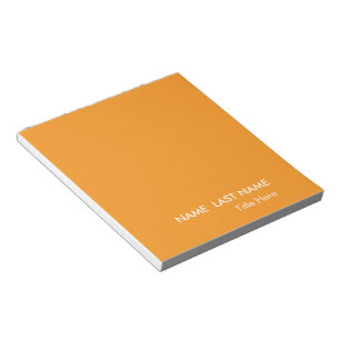 Bloco De Notas Liso Simples laranja Personalizado