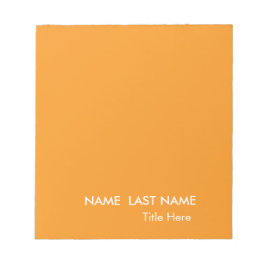 Bloco De Notas Liso Simples laranja Personalizado