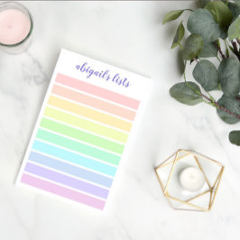 Bloco De Notas Lista Arco-Íris de Pastel - Nome Personalizado