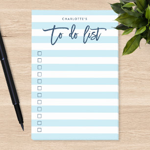 Bloco De Notas Lista Azul e Listras Brancas Azul para Fazer