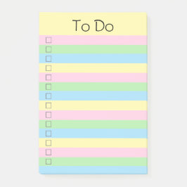 Bloco De Notas Lista Colorida Do Arco-Íris Para Fazer