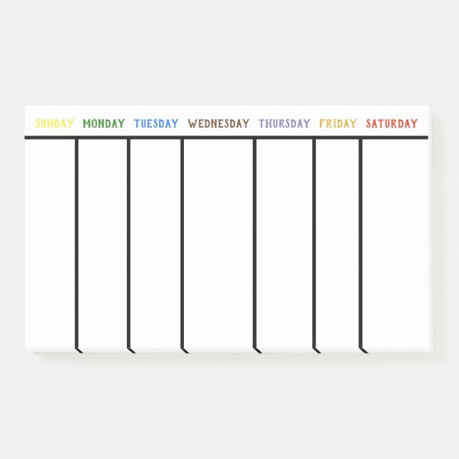 Bloco De Notas Lista de afazeres semanal (Frente)