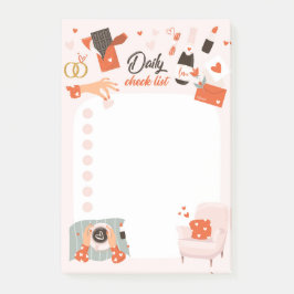 Bloco De Notas Lista de Amor Postar Lista de Verificação de Notas