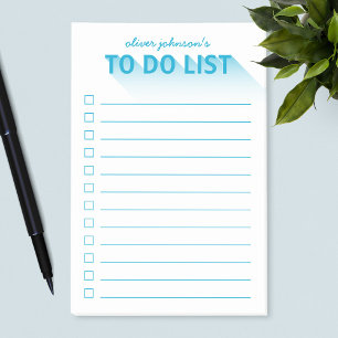 Bloco De Notas Lista de Azul para Fazer da Tipografia Moderna