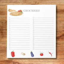 Lista de Compras de Pizza em Aquarela
