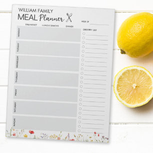 Bloco De Notas Lista de Compras do Planejador de Refeições Person