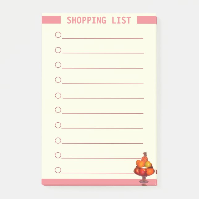Bloco De Notas Lista de Compras Personalizada (Frente)