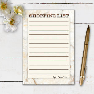 Bloco De Notas Lista de Compras Simples com Revestimento Metálico