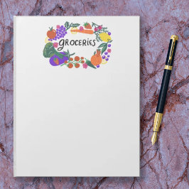 Bloco De Notas Lista de Compro de Gráficos de Ilustração de fruta