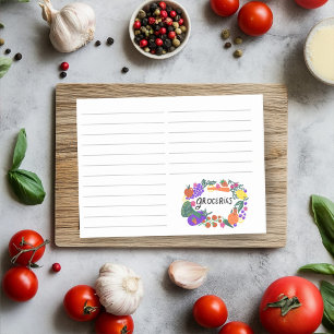 Bloco De Notas Lista de Compro de Gráficos de Ilustração de fruta