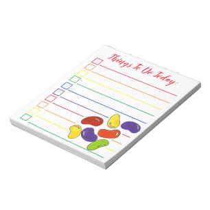 Bloco De Notas Lista De Doces Do Rainbow Jelly Bean Personalizado