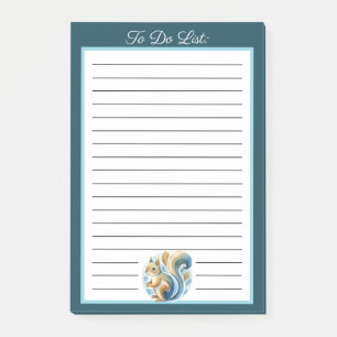 Bloco De Notas Lista de Esquilo Azul Personalizado a Fazer