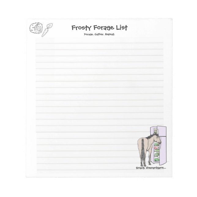 Bloco de Notas Lista de Forragem Congelada (Frente)