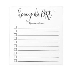 Bloco De Notas Lista de Mel Personalizada com Mel com Letra Mão