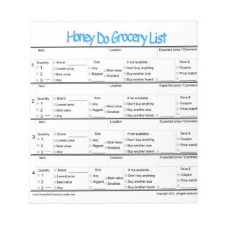 Bloco De Notas lista de mercearias do mel...