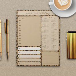Bloco De Notas Lista de Notas a Fazer do Leopard Impresso do Plan