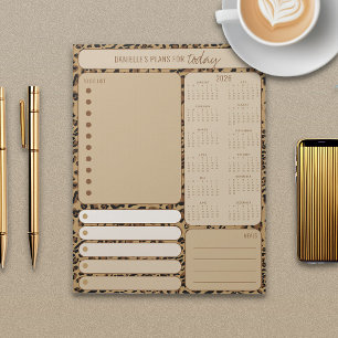 Bloco De Notas Lista de Notas a Fazer do Leopard Impresso do Plan