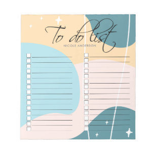 Bloco De Notas Lista de Pastel a Fazer, Abstrato Moderno e Minima