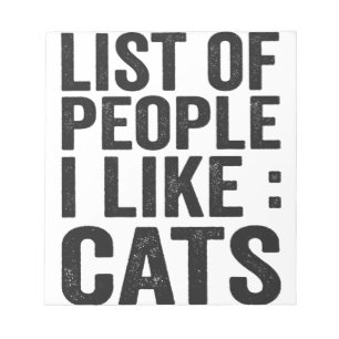 Bloco De Notas Lista De Pessoas Que Eu Gosto De Gatos Engraçados