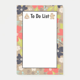 Bloco De Notas Lista de Poinsettia Red To Do De Natal Desfasada