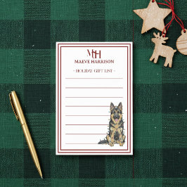 Bloco De Notas Lista de Presentes de Natal com Monograma Personal