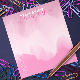 Bloco De Notas Lista de Produtos para Caligrafia Elegante Rosa Mo